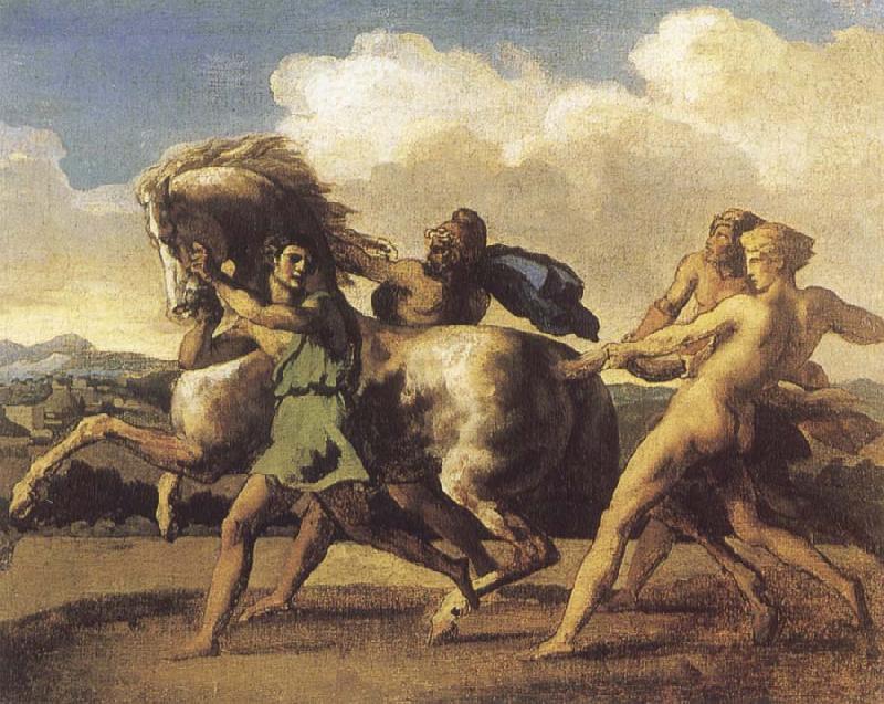 Theodore Gericault Slaves Restraining a House oil painting image